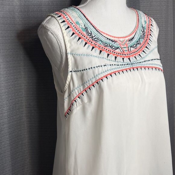 Miami Medium Sheer White And Peach Tank Top - Picture 2 of 7